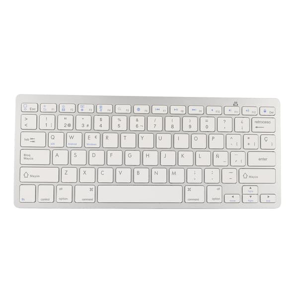 Mini Spansk Trådløst Tastatur Ultra-Tynde Saksetaster Bærbart til Telefon, Bærbar Computer, Tablet
