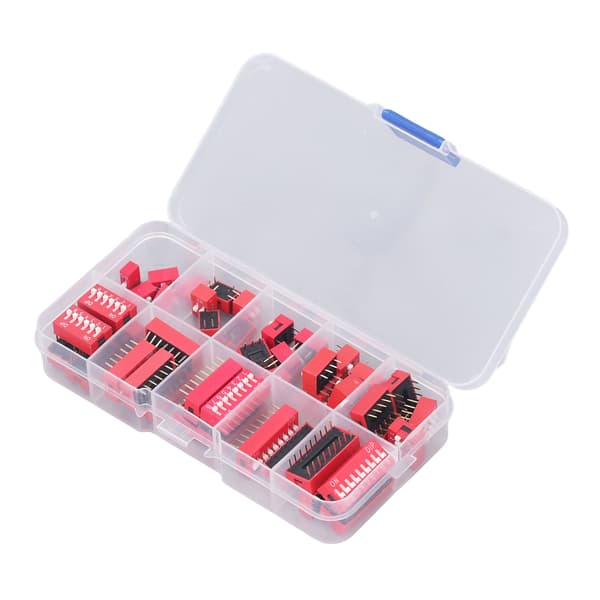 45 st Dip Switch Assorted Kit On Off Toggle 2.54mm Range 1 2 3 4 5 6 7 8 9P för kopplingsplattor