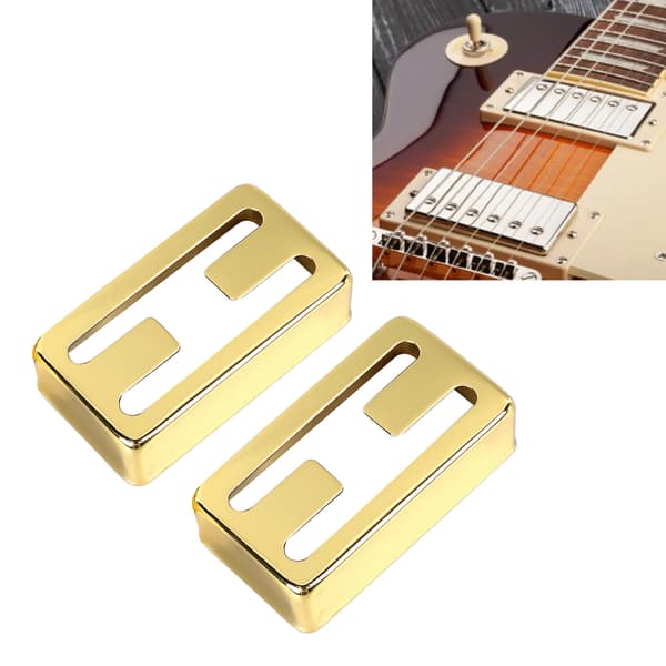 Elgitarr H-typ Pickup-skydd 2-pack, Mässing Humbucker-skal, Hög Hårdhet Guldtrim