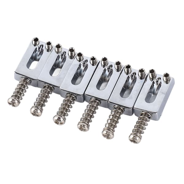 Vibratobryggsadel i silverzinklegering för elgitarr, 6-pack, standardrullreservdelar för Strat-stil