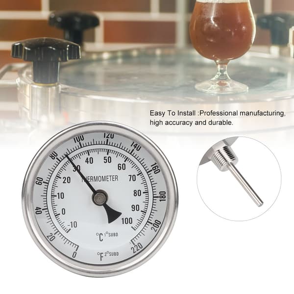 1/2\" NPT rustfrit stål grydetermometer metal urskivetermometer til ølbrygning