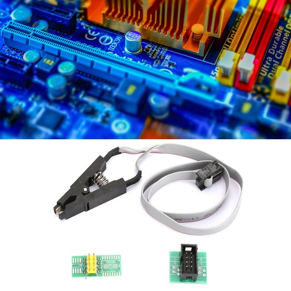SOIC8 SOP8 Flash Chip IC Testklämma Programmeringssockel Adapterkort Kabel