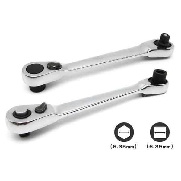 Topnøgle Skraldenøgle Bit Driver Combo 1/4in 72 Tænder Quick Release Dobbelthovedet Topnøgle