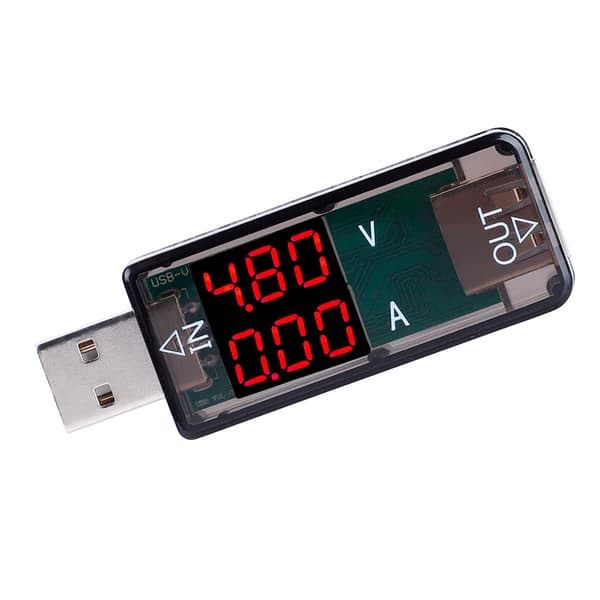USB Farve LCD Voltmeter Amperemeter Strømmåler Multimeter Oplader USB Tester (Sort)