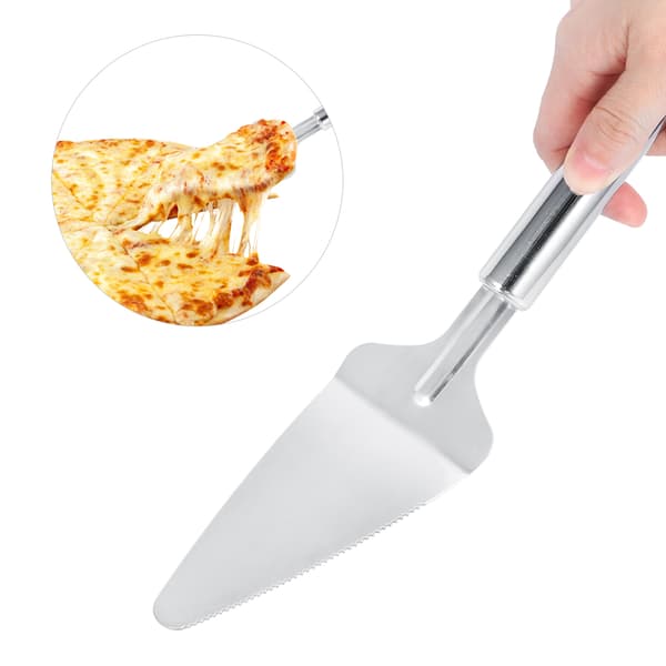 2 st multifunktionell triangulär pizzaskärare i rostfritt stål, spade, spatel, kökstillbehör