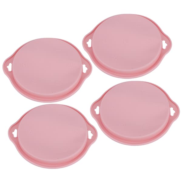 4 st silikon kakformar, rund bakform brödform bricka nonstick bakform rosa L