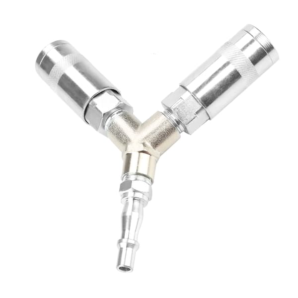 1/4\" BSP Y-stykke 3-vejs pneumatisk lynkobling luftpumpkompressorforbindelse galvaniseret jern