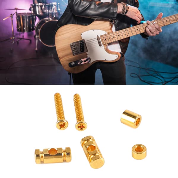 Elgitarr Roller Stränghållare Guide Retainer Metall Guld 6-pack Reservdelar för Scen Studio