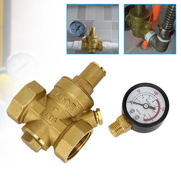 DN25 Messing Justerbar Vandtryksreducerende Regulator Reducer Måler