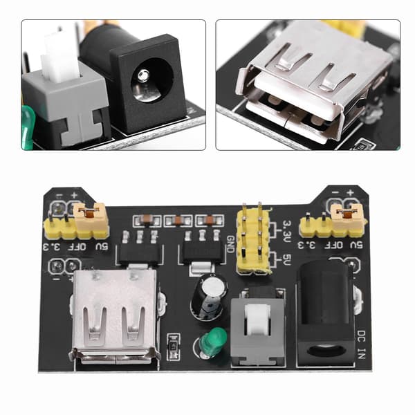 5 stk. 5V/3.3V strømforsyningskort dedikeret strømmodul til breadboard