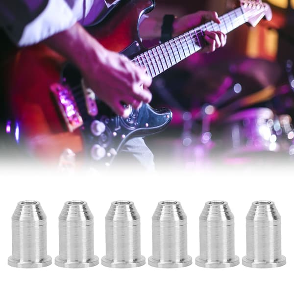 6 st järn elektrisk gitarr stränghylsor gitarr stränglock instrumenttillbehör (silver)