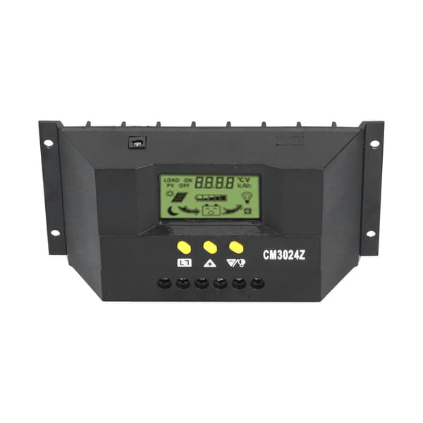 CM3024Z PWM Solar Charge Controller LCD-skærm Solpanel Intelligent Regulator 12V 24V30A