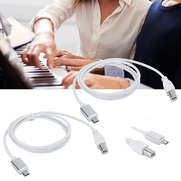 2 STK V8 MIDI-kabel Micro USB til USB-B-adapter til digitalt klaver og tablet-pc-forbindelse