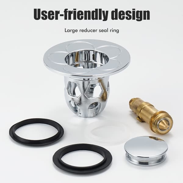 Vaskeprop i rustfrit stål, universal afløbsprop til bordplade, håndvask, badekar