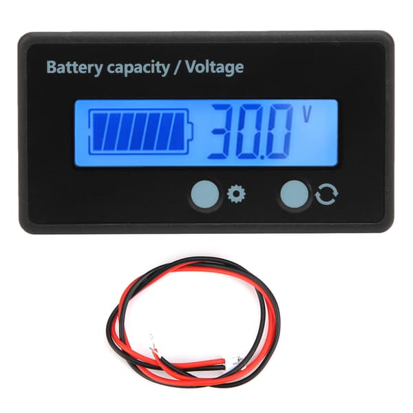 DC10‑100V LCD-skærm Batteriniveauindikator Voltmeter Spændingstester Blå Baggrundsbelysning