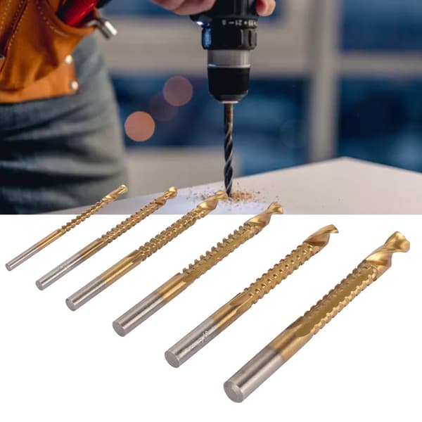 6 stk. spiral savborebit 3 til 8 mm HSS takkede sideborebits til træ, metal, plast