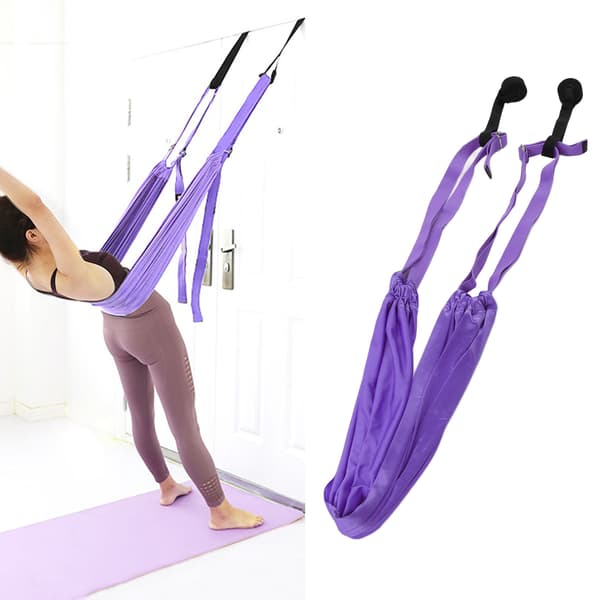 Kompakt Violett Aerial Yoga Gunga Stretchig Hängmatta Inomhus Inversion Ben Split Flexibel Träning