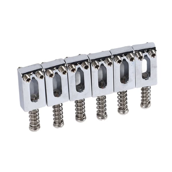 Vibratobryggsadel i silverzinklegering för elgitarr, 6-pack, standardrullreservdelar för Strat-stil