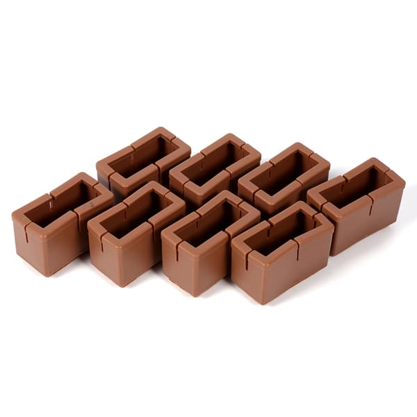 8 st/set stolsbensskydd rektangulära möbelbensskydd med gummisula (kaffe)