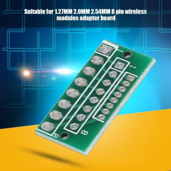 10st 1.27/2.0/2.54mm stigning 8Pin 3Rader 24Hål Breakout PCB för RF-modul