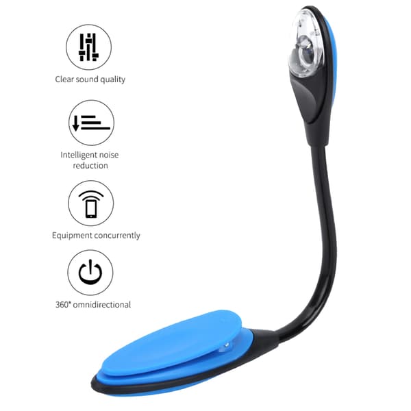 1E02 Universal Fleksibel Clip-on LED-lys Lampe til Orkester Klaver Noder Stativ