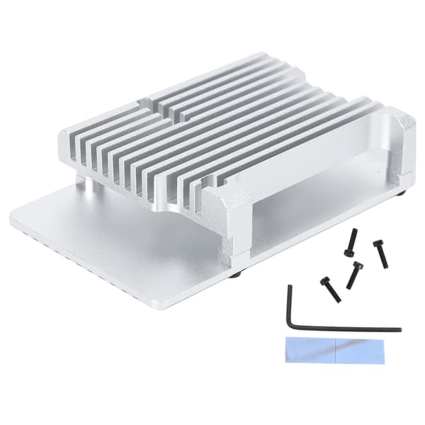 Bundkortskab i aluminiumslegering, holdbare elektroniske komponenter, sort til Raspberry Pi4