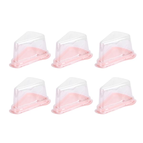 100 st triangulär tårthållare transparent PET-matmuffin förpackningsbehållare rosa
