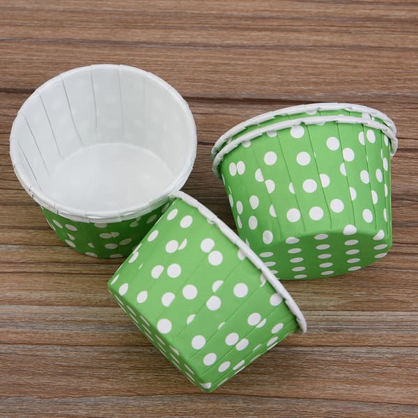 100 STK Mini Cupcakeforme Papir Runde Kagebageforme Muffinsforme Bryllup Hjem Grøn