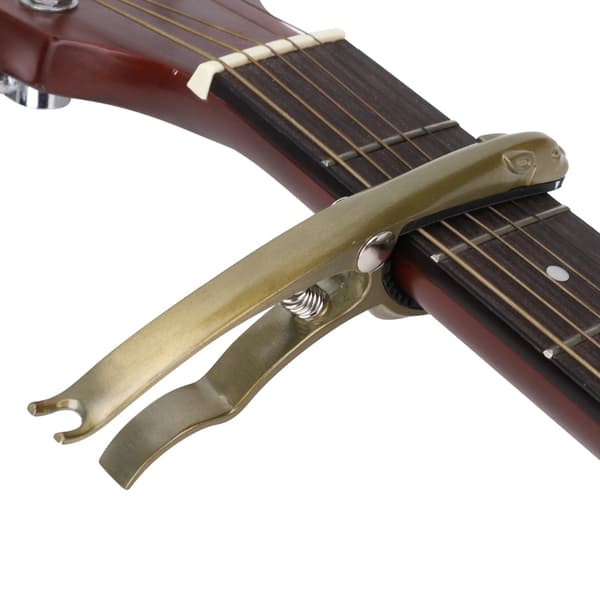 K72 Gitarr Capo Zinklegering Bronsfärgad Grodaformad Capo för Gitarr Ukulele Mandolin