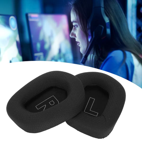 Erstatningsørepuder til G733 Headset, Åndbart Mesh, Støjisolerende, Bløde Hukommelsesskumspuder, Sort, 1 Par
