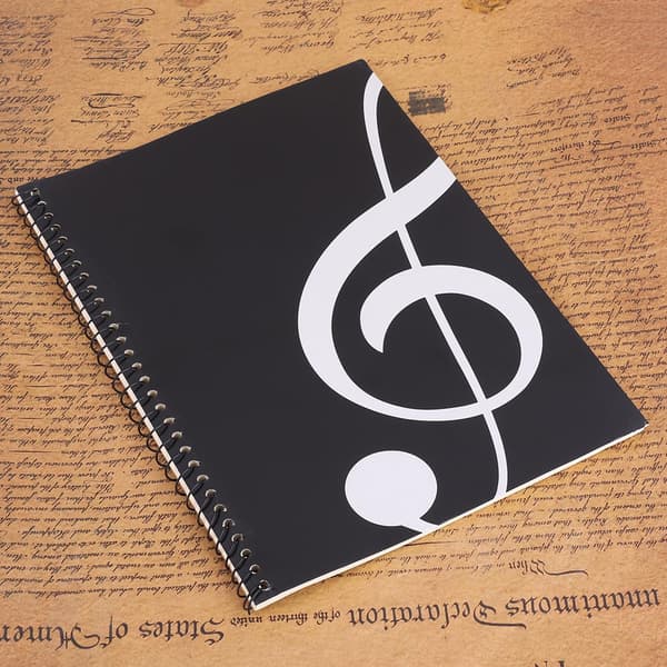 50 sider musikalsk notation nodebog musik manuskript skrivepapir (sort node)