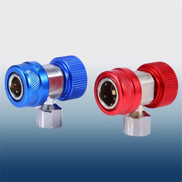 2-pack R134A AC snabbkoppling hög låg sidoadapter, justerbar anslutningssats