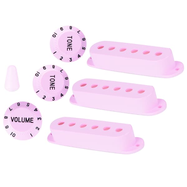 Rosa E-gitarr 6-håls Single-Coil Plast Pickup Lock med Switch Tip & Tone Dials 3+3+1 Set 48x50x52cm/1.89x1.97x2.05in Pickup Guard