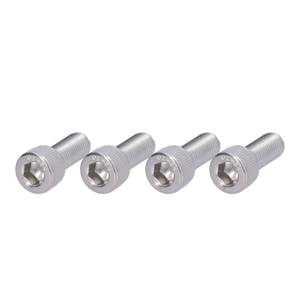 4 stk. unbrakobolt A2 rustfrit stål 1,25 mm fin gevind fastgørelseshardware M10x25