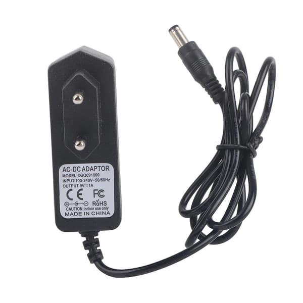 Universal 9V AC/DC-strömadapter för elektrisk gitarr, enkel effektpedal 100‑240V (EU-kontakt)