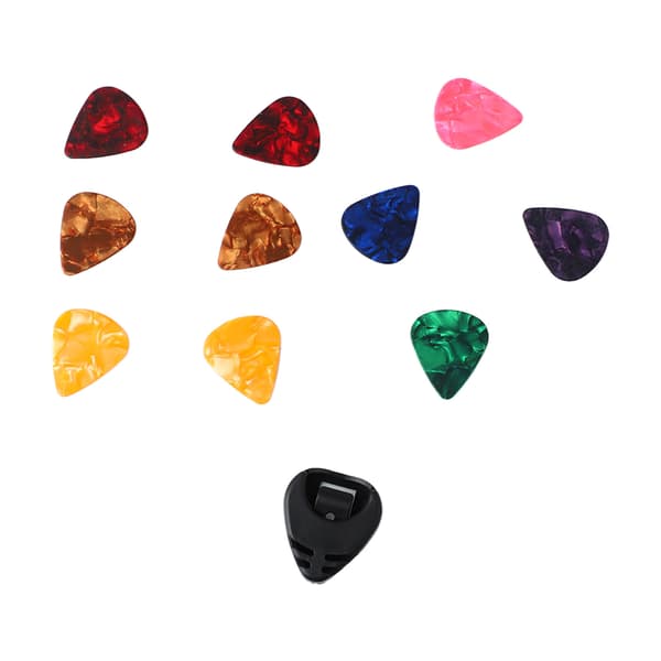 10 st gitarrplektrum och gitarrplektrumhållare set bärbara bastillbehörsverktyg