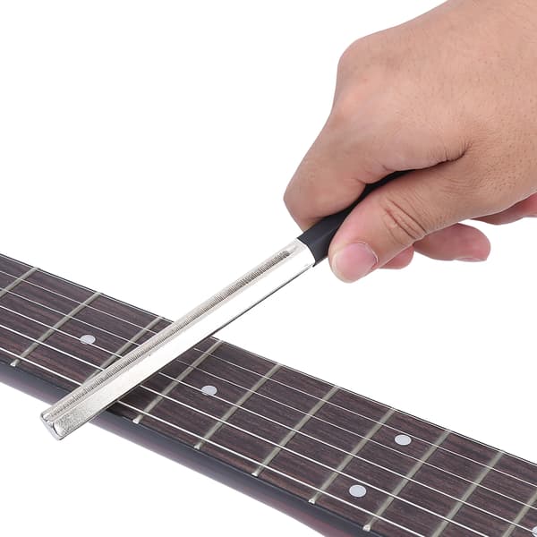 2 st gitarrbandslip Hex rostfritt stål & gummi slipstav silver svart 18,3 cm för gitarr ukulele