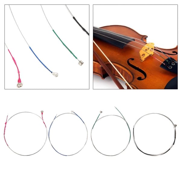 4 stk. sølv rustfrit stål violin strenge sæt instrument tilbehør til 4/4