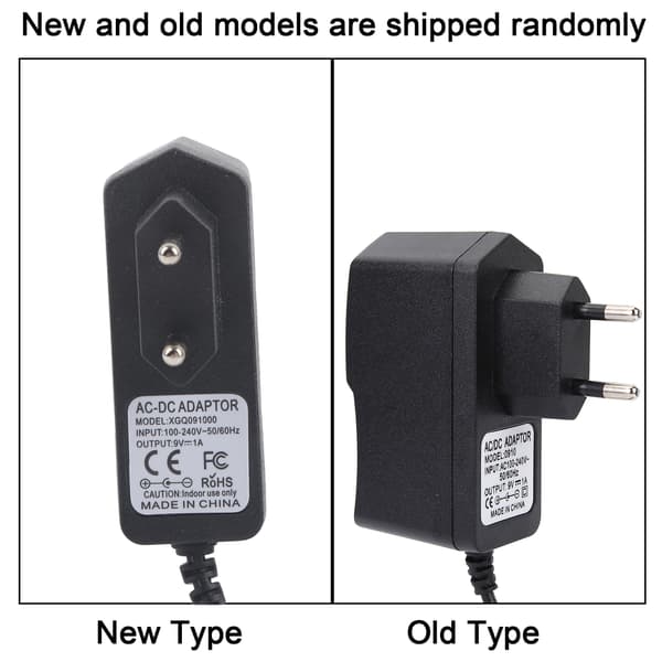 Universal 9V AC/DC-strömadapter för elektrisk gitarr, enkel effektpedal 100‑240V (EU-kontakt)
