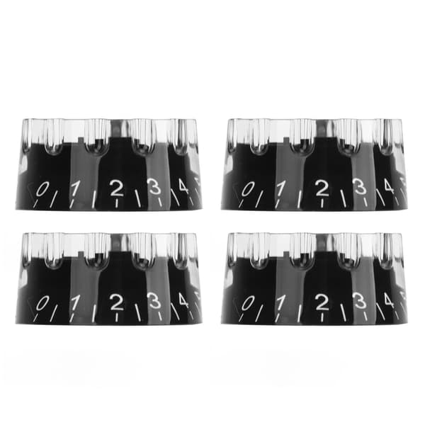 4-pack gitarrknopp plast Pro 24 fina splines baskontrollknopp ersättning svart