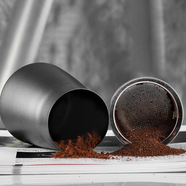 Håndkaffegrums-si i rustfrit stål, tilbehør til kaffebrygning, sort