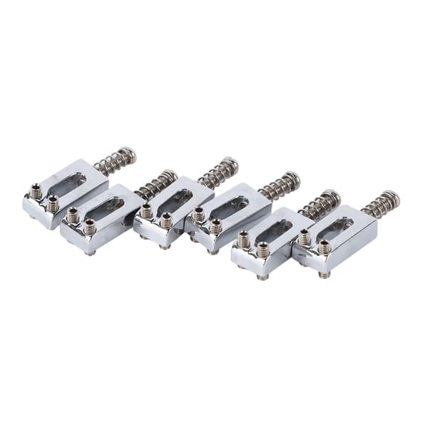 Vibratobryggsadel i silverzinklegering för elgitarr, 6-pack, standardrullreservdelar för Strat-stil