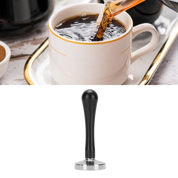 Kaffestamper i rustfrit stål med flad base til hjem og arbejdsplads