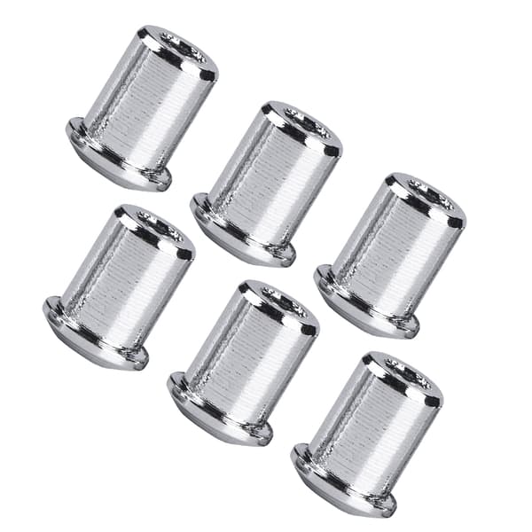 6st Metall Sträng Genom-Kropp Monteringshylsor Reservdel för Elgitarr Bas Silver 8x7mm