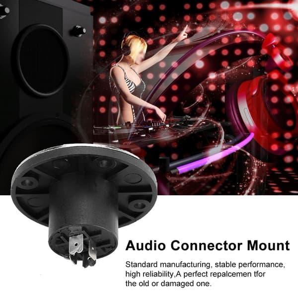 10x Cirkulær Metal EU-stil 4-bens XLR Audio Adapter Hun Panelmontering