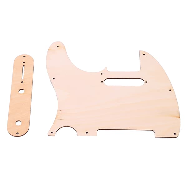 Lönnträ Scratchplate & Volymkontrollpanel Kit för TL Elgitarr, Träfärg, 22x19cm & 16x3.4cm, 2-delat set