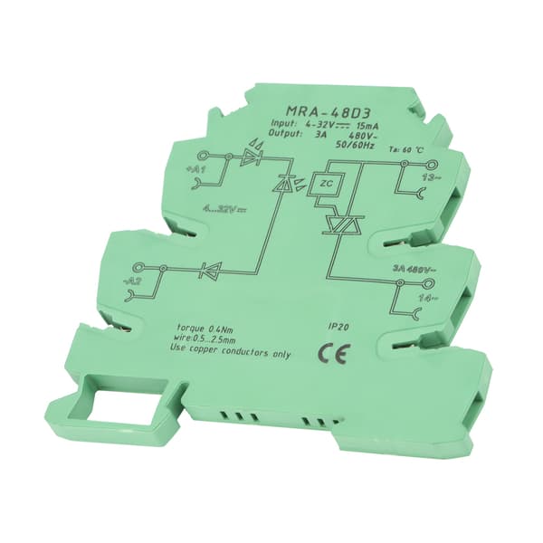 MRa 48D3 Ultratunn 6,2 mm AC Solid State Relämodul Ingång 4-32VDC