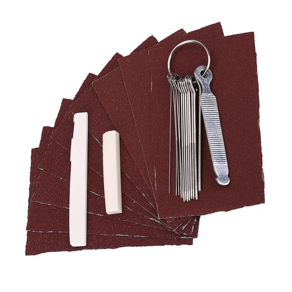 Guitar Bone Bridge Saddle Nuts Sandpaper File Set DIY Luthier Tool Kit