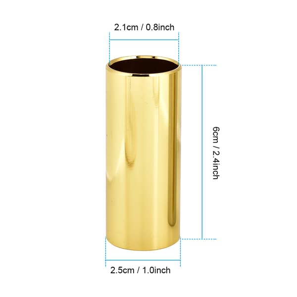 2-pack gitarrslides i rostfritt stål, guld och silver, 6x2,5 cm, ID2,1 cm, passar gitarr, banjo, ukulele, stränginstrument