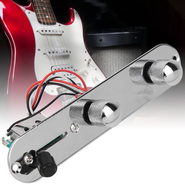 Elgitarr förkopplad kontrollplatta silver zinklegering gitarrhårdvara 1 platta 2 skruvar